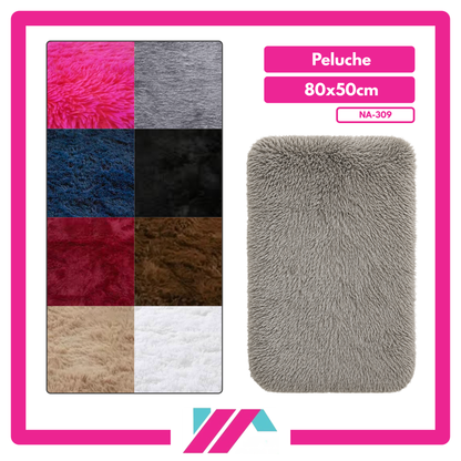 ALFOMBRA PELUCHE COLOR ENTERO/JASPEADO - 80X50CM