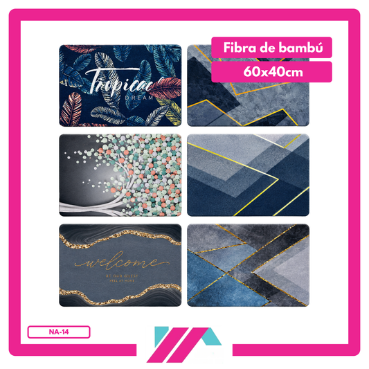 TAPETE ABSORBENTE RECTANGULAR PARA BAÑO