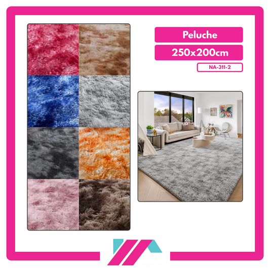ALFOMBRA PELUCHE COLOR ENTERO/JASPEADO - 250X200CM