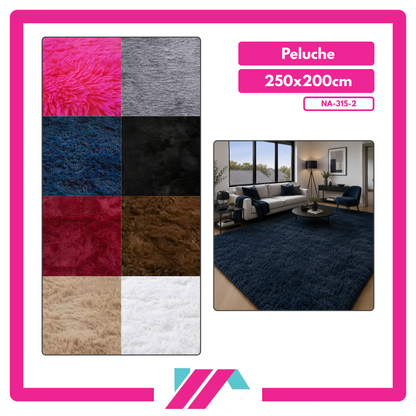 ALFOMBRA PELUCHE COLOR ENTERO/JASPEADO - 250X200CM