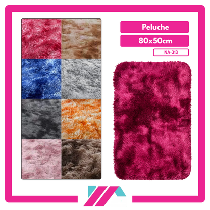 ALFOMBRA PELUCHE COLOR ENTERO/JASPEADO - 80X50CM