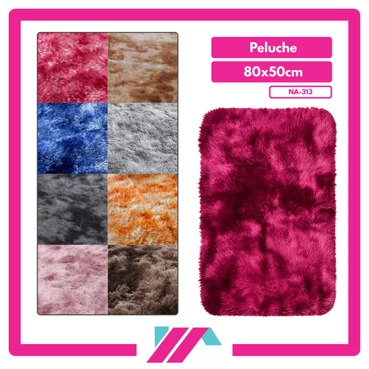 ALFOMBRA PELUCHE COLOR ENTERO/JASPEADO - 80X50CM